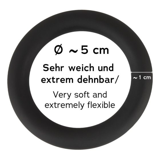 Black Velvet - silikonowy pierścień na penisa (czarny) - 5cm