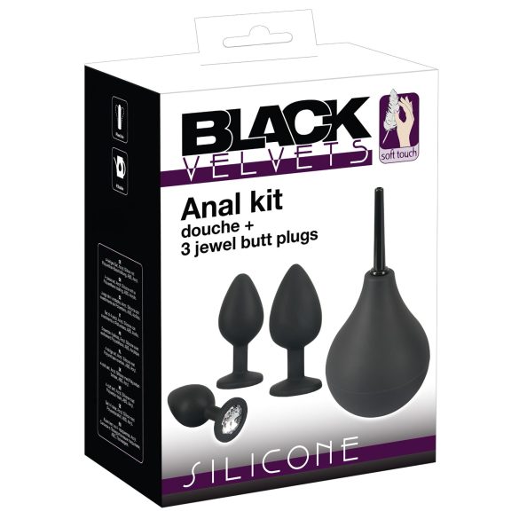 Black Velvet - zestaw plugów analnych (4 sztuki) - czarny