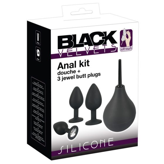 Black Velvet - Zestaw dild analnych (4 części) - czarny