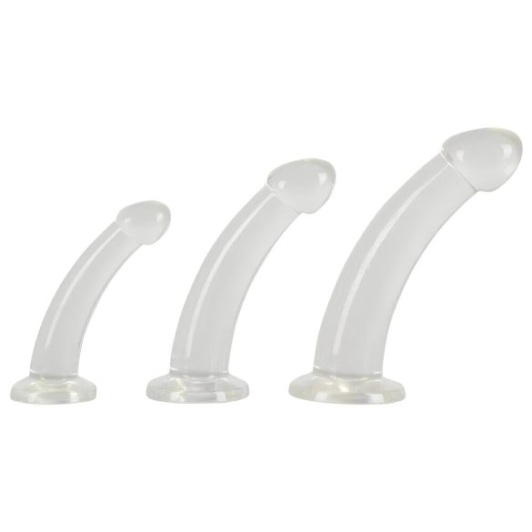 Crystal Clear - zestaw dildo analnych - 3 sztuki (przezroczysty)