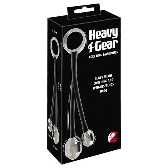 You2Toys Heavy Gear - pierścień analny z obciążeniem (czarny)