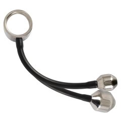   You2Toys Heavy Gear - pierścień na jądra z obciążnikiem analnym (czarno-srebrny)