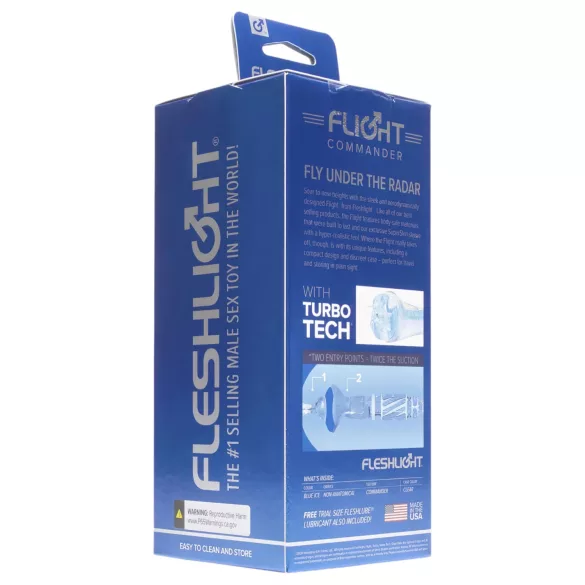 Fleshlight Flight Commander - masturbator z funkcją ssania - niebieski