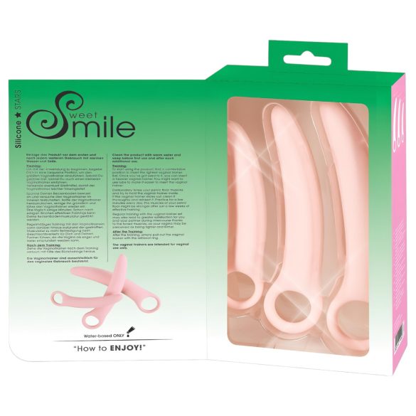 SMILE - trenażery waginalne - zestaw dildo - silikon różowy 3 sztuki