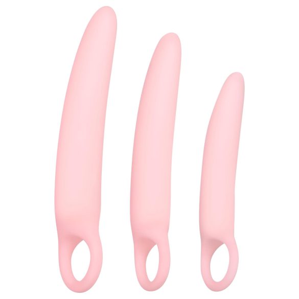 SMILE - trenażery waginalne - zestaw dildo - silikon różowy 3 sztuki