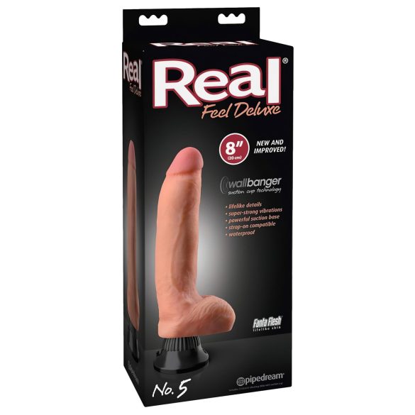 Real Feel Deluxe No.5 - realistyczny wibrator z jądrami (nude)