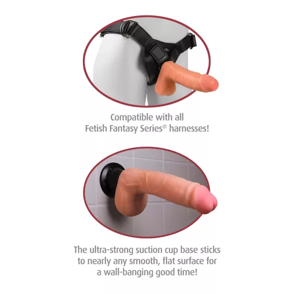 Real Feel Deluxe No.5 - wibrator realistyczny z jądrami - skóra naturalna