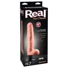   Real Feel Deluxe No.7 - wibrator realistyczny z jądrami - silikon cielisty