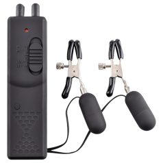 Fetish - wibrujące klipsy na sutki (czarne)