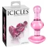 Icicles No. 75 - korek analny szklany serce - różowy