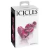 Icicles No. 75 - korek analny szklany serce - różowy