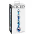 Icicles No. 08 - szklany dildo dwustronny falisty - przezroczysto-niebieski
