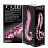 Icicles No. 24 - różowy szklany dildo z teksturą przypominającą język