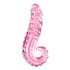 Icicles No. 24 - różowy szklany dildo z teksturą przypominającą język
