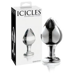   Icicles No. 25 - korek analny szklany stożkowy przezroczysty