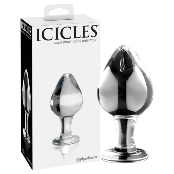 Icicles No. 25 - korek analny szklany stożkowy przezroczysty