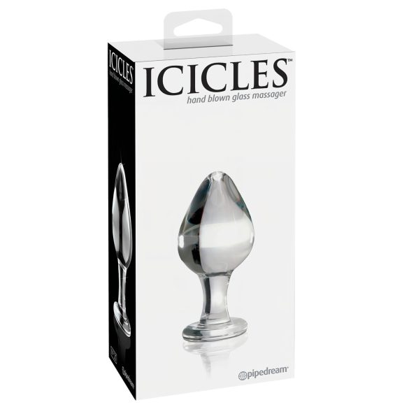 Icicles No. 25 - korek analny szklany stożkowy przezroczysty