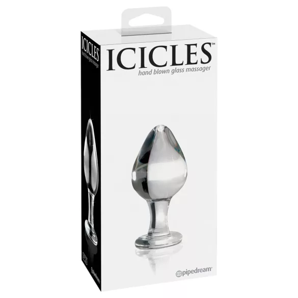 Icicles No. 25 - korek analny szklany stożkowy przezroczysty