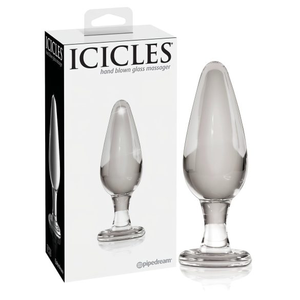 Icicles No. 26 - stożkowy, szklany analny plug (przezroczysty)