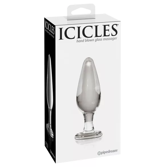 Icicles No. 26 - korek analny stożkowy - szkło - przezroczysty