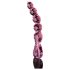Icicles No. 43 - szklany dildo z sercami i koralikami (różowy)