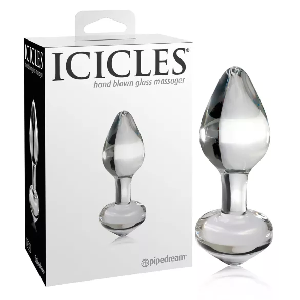 Icicles No. 44 - korek analny szklany - stożkowy - przezroczysty