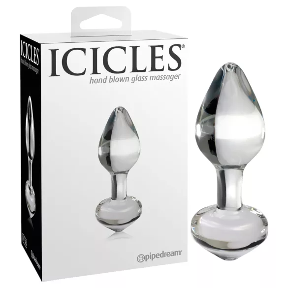 Icicles No. 44 - korek analny szklany - stożkowy - przezroczysty