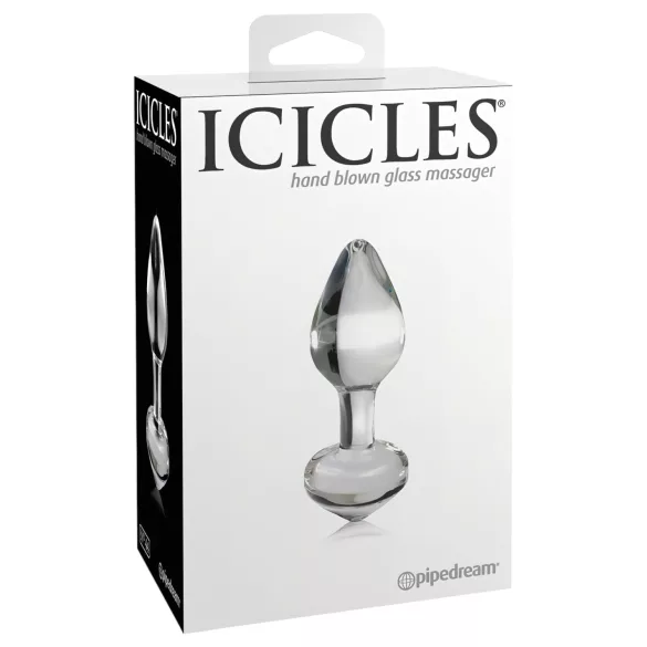 Icicles No. 44 - korek analny szklany - stożkowy - przezroczysty