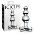 Icicles No. 47 - potrójnie koralikowy, szklany plug analny (przezroczysty)
