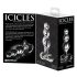 Icicles No. 47 - potrójnie koralikowy, szklany plug analny (przezroczysty)
