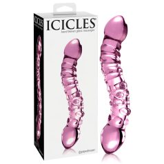   Icicles No. 55 - dildo dwustronne - do punktu G - szkło - różowy