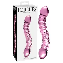   Icicles No. 55 - dildo dwustronne - do punktu G - szkło - różowy