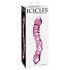 Icicles No. 55 - Dwustronny, G-punkt szklany dildo (różowy)