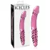 Icicles No. 57 - dildo dwustronne z penisem - szkło - różowy