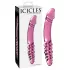 Icicles No. 57 - dildo dwustronne z penisem - szkło - różowy