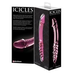   Icicles No. 57 - szklane dildo z dwoma końcówkami na penisa (różowe)
