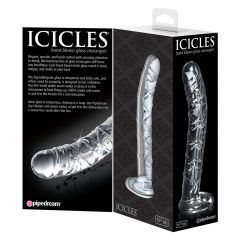   Icicles No. 60 - szklane dildo z penisem z siatki (półprzezroczyste)