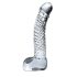 Icicles No. 61 - szklany dildo z pierścieniami i końcówką w kształcie penisa (przezroczysty)