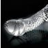 Icicles No. 61 - szklany dildo z pierścieniami i końcówką w kształcie penisa (przezroczysty)