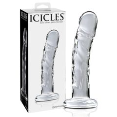   Icicles No. 62 - szklane dildo z penisem (półprzezroczyste)