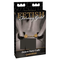 Pipedream Fetish Fantasy Gold - pluszowe kajdanki (czarne)