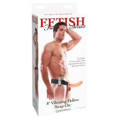   Fetish Strap-On 8 - strap-on z wibracją - puste wnętrze - kolor naturalny