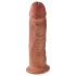 King Cock 10 - duży ciemny naturalny dildo z przyssawką (25 cm)