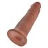 King Cock 10 - duży ciemny naturalny dildo z przyssawką (25 cm)