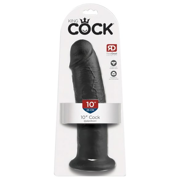 King Cock 10 - czarny dildo z przyssawką (25 cm)