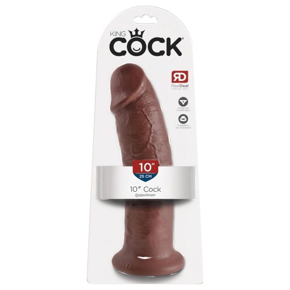 King Cock 10 - realistyczny brązowy dildo z przyssawką (25 cm)