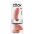 King Cock 9 - duży dildo z przyssawką i jądrami (23 cm) - naturalny