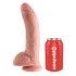 King Cock 9 - duży dildo z przyssawką i jądrami (23 cm) - naturalny