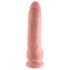 King Cock 9 - duży dildo z przyssawką i jądrami (23 cm) - naturalny