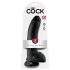 King Cock 9 - czarny dildą z jądrami i przyssawką (23 cm)